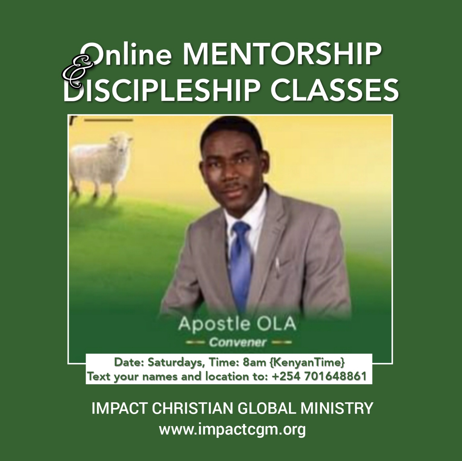 You are currently viewing Online MENTORSHIP AND DISCIPLESHIP CLASSES with Apostle Ola.